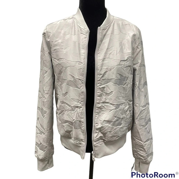 NWT Blanc Noir CAMO REVERSIBLE BOMBER Light gray camo - Picture 1 of 16